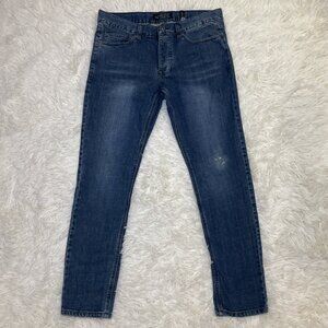 XXX Rude Skinny Denim Blue Jeans Men's Size 32/30 Dark Blue Hot Topic Punk